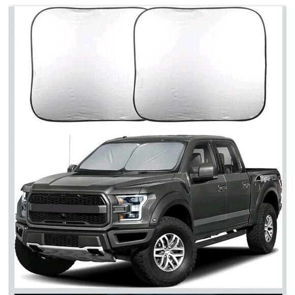 EcoNour 2-Piece Truck Sun Shade for Windshield, Truck Sun Protector Offers s25 - Picture 1 of 10
